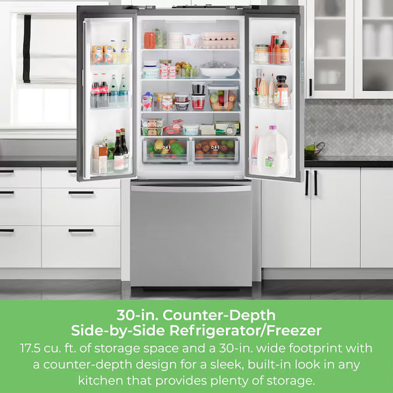 Counter-Depth 17.5-Cu. Feet 3 -Door French Door Refrigerator with Ice Maker ( Stainless Steel ) ENERGY STAR Certified