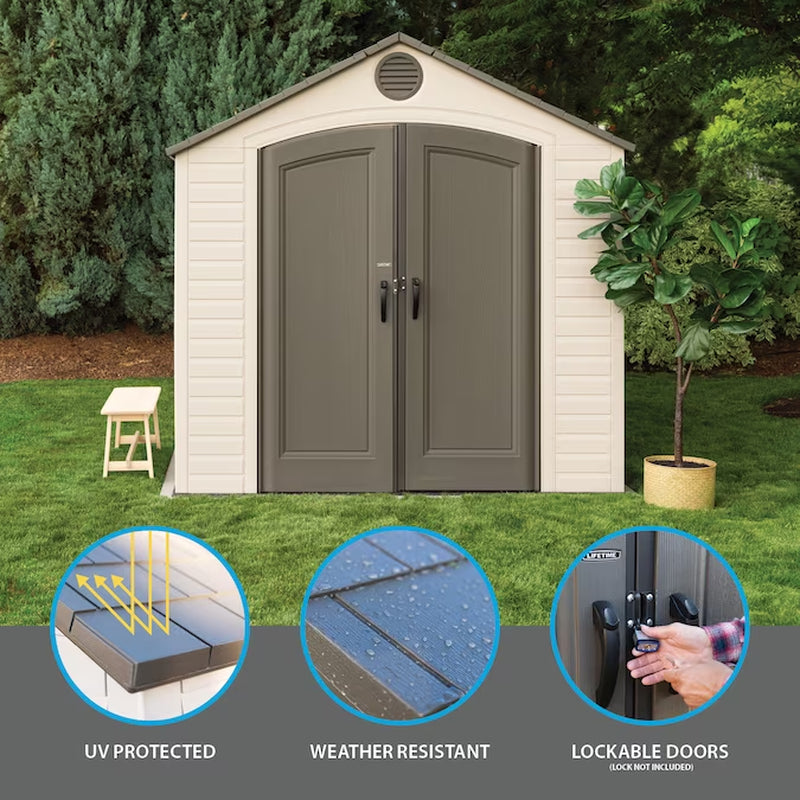 8-Ft X 12-Ft Gable Resin Storage Shed (Floor Included)