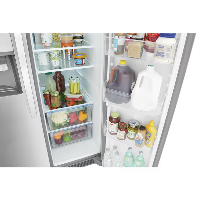 25.6-Cu Ft Side-By-Side Refrigerator with Ice Maker, Water and Ice Dispenser (Fingerprint Resistant Stainless Steel) ENERGY STAR