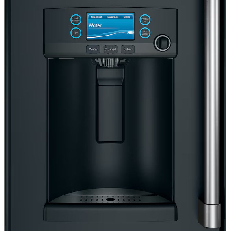 Counter-Depth 22.2-Cu. Feet 3 -Door Smart Compatible French Door Refrigerator with Ice Maker with Water and Ice Dispenser ( Matte Black ) ENERGY STAR Certified