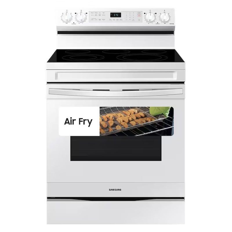 30-In Glass Top 5 Burners 6.3-Cu Ft Self & Steam Cleaning Air Fry Convection Oven Freestanding Smart Electric Range (Fingerprint Resistant Stainless Steel)