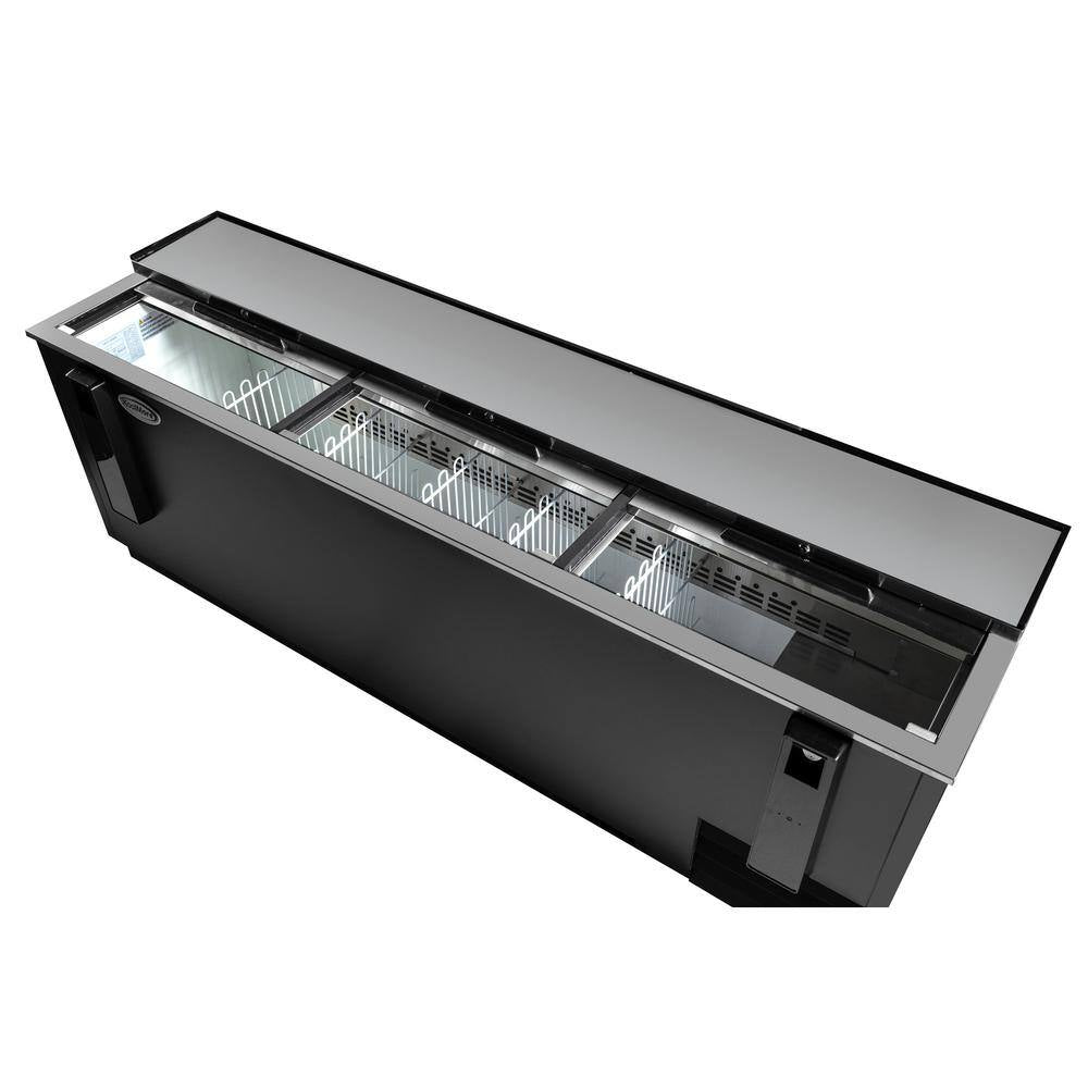 95 In. Commercial Bottle Cooler, 30 Cu. Ft. in Black