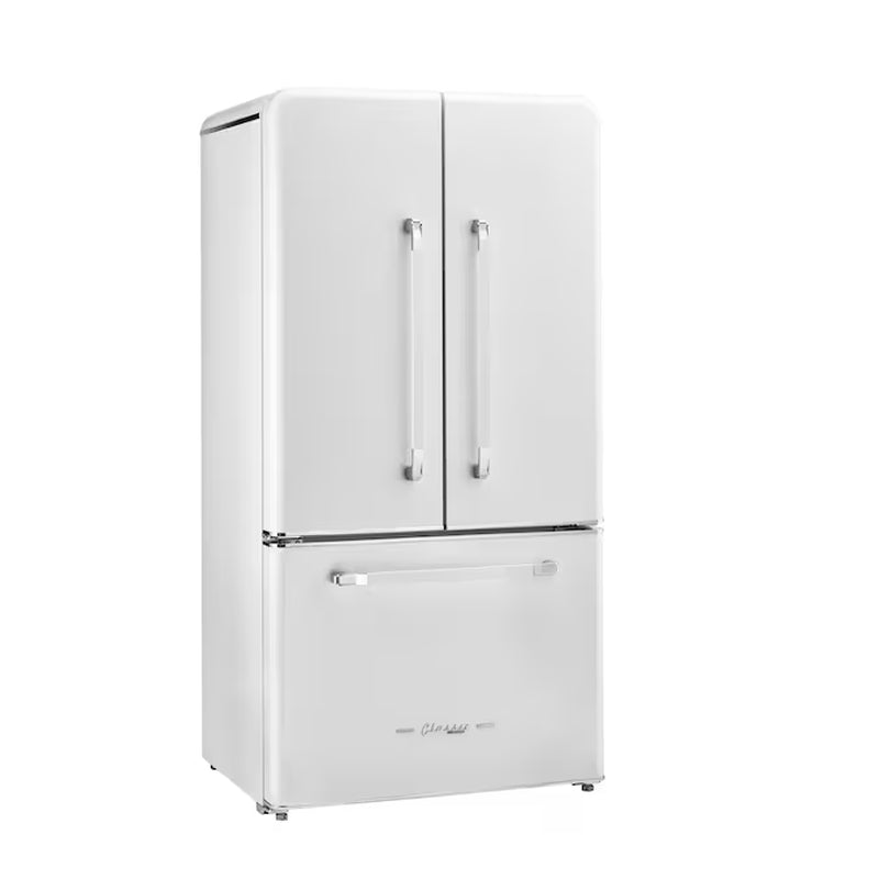 Classic Retro Counter-Depth 21.4-Cu. Feet 3 -Door French Door Refrigerator with Ice Maker with Ice Dispenser ( Marshmallow White ) ENERGY STAR Certified