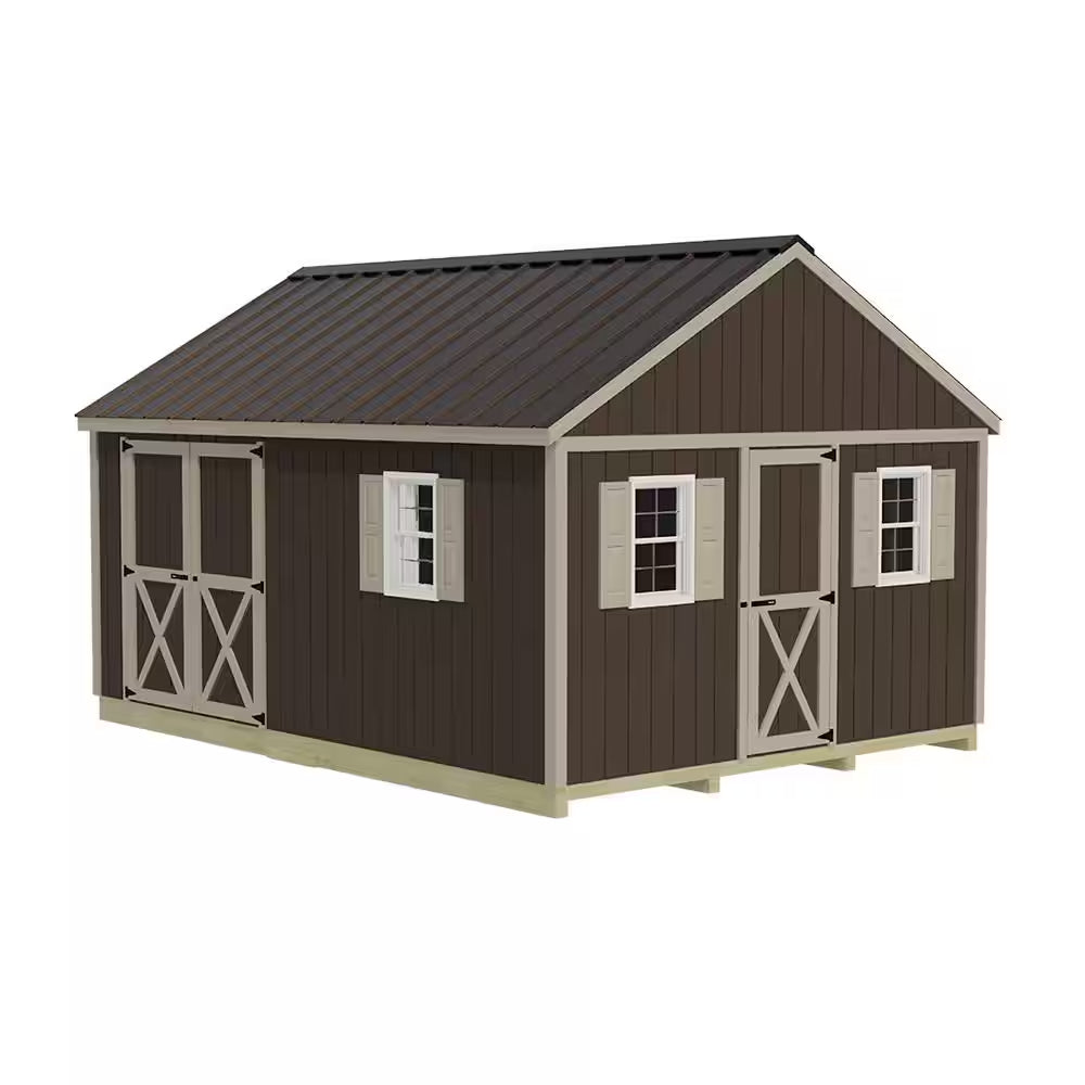 Fairview 12 Ft. X 12 Ft. Wood Storage Shed Kit with Floor Including 4 X 4 Runners