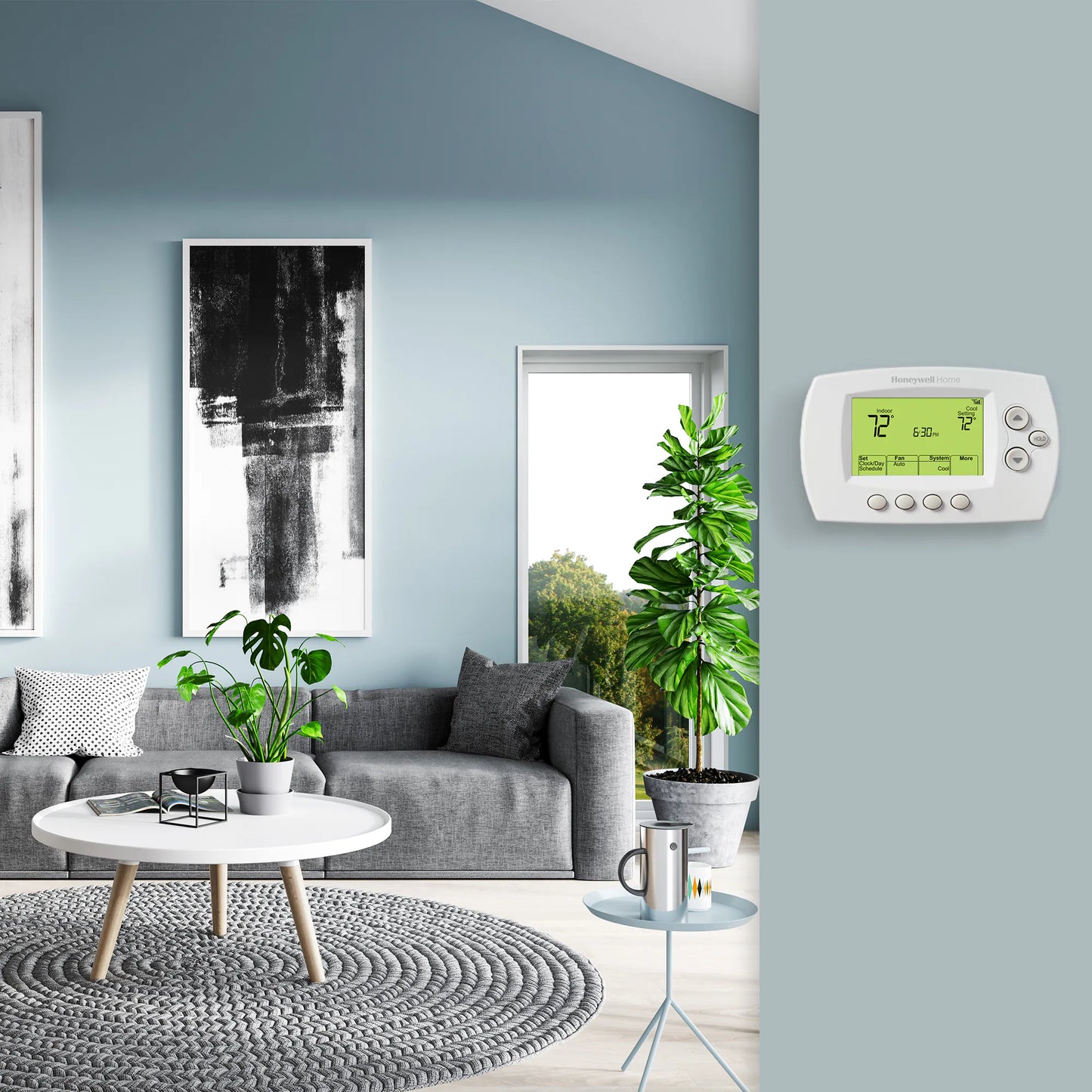 White Thermostat with Wi-Fi Compatibility