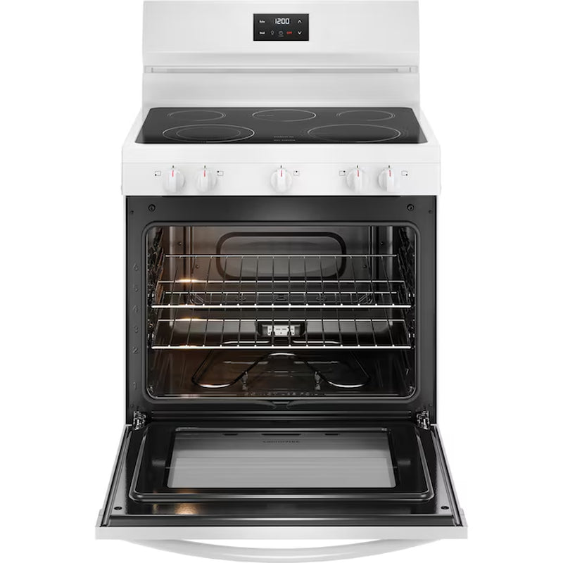 30-In Glass Top 5 Burners 5.3-Cu Ft Freestanding Electric Range (White)