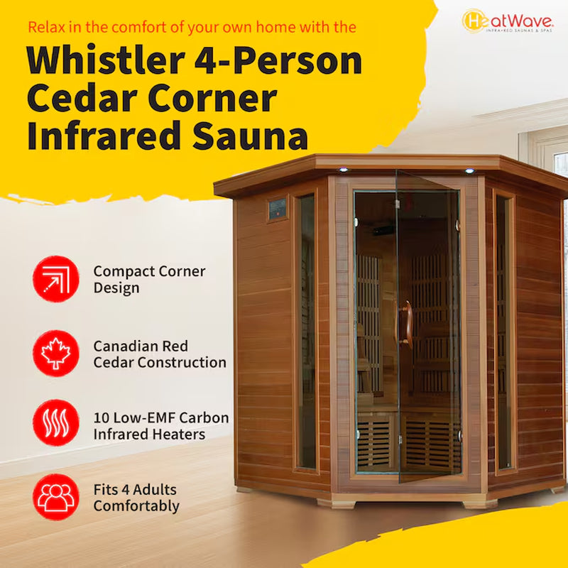 75-Inches H X 59-Inches W X 59-Inches D Western Cedar Infrared Sauna