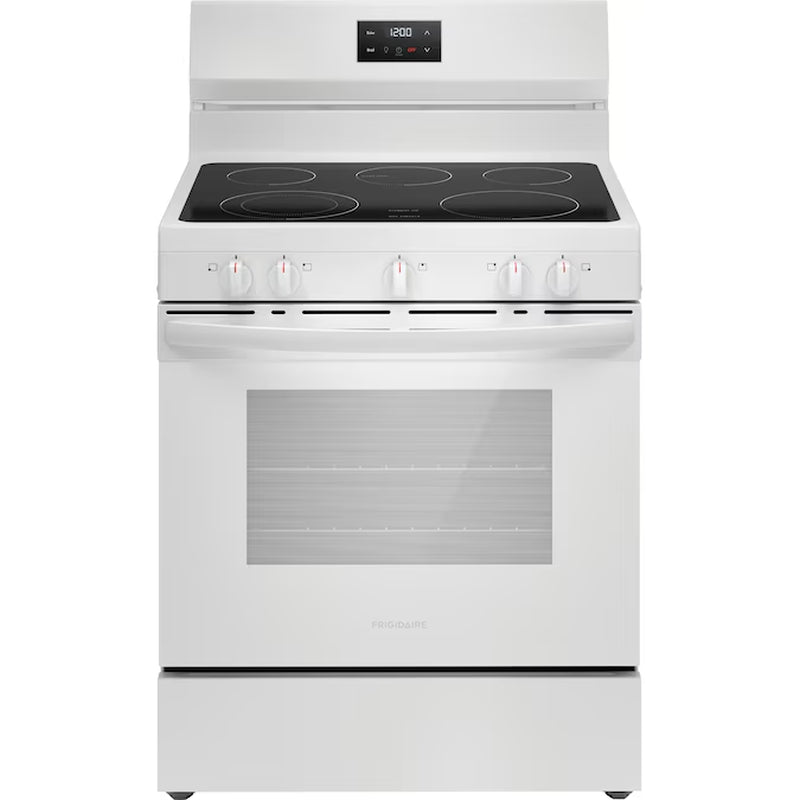 30-In Glass Top 5 Burners 5.3-Cu Ft Freestanding Electric Range (White)