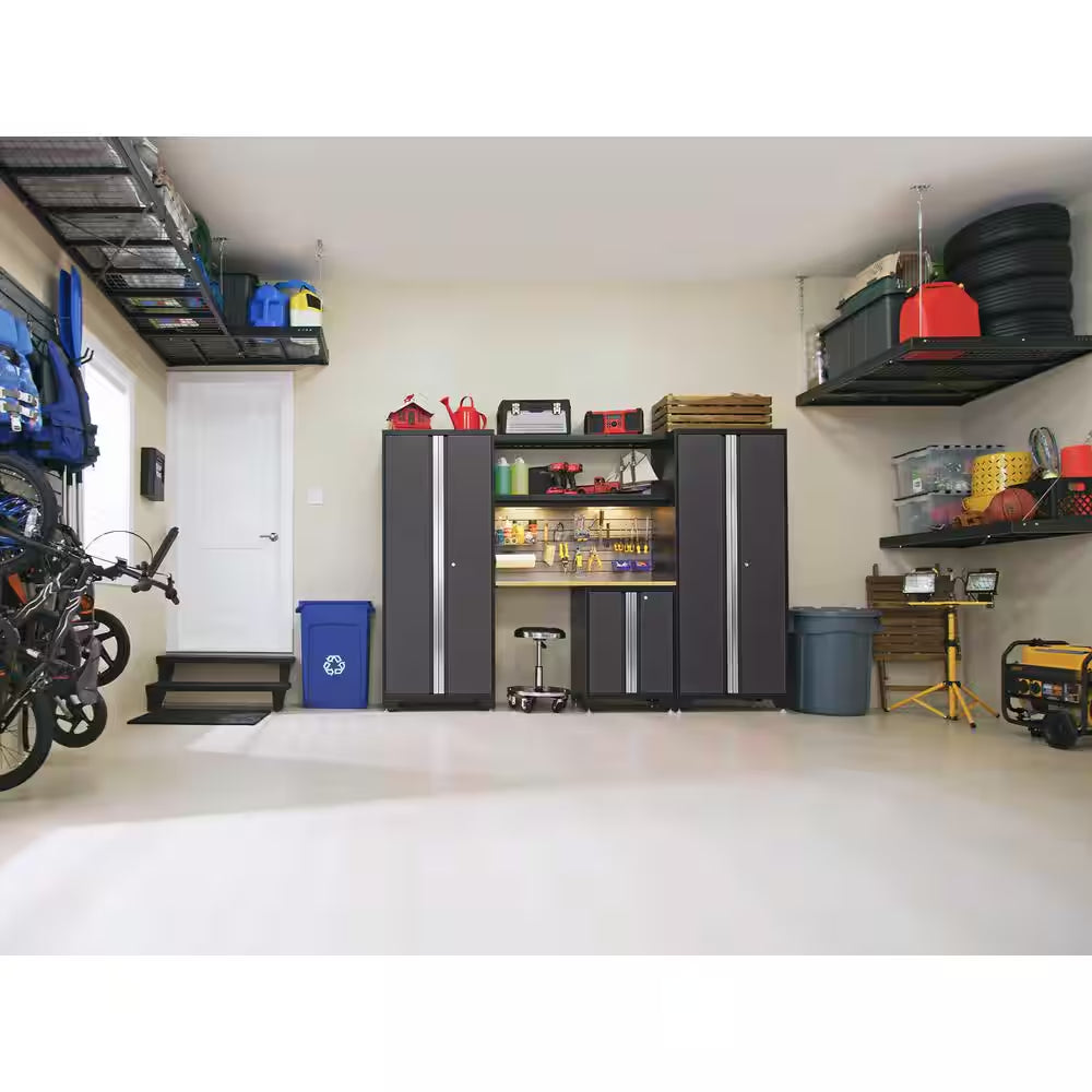 Bold Series 14-Piece 24-Gauge Steel Garage Storage System in Charcoal Gray (216 In. W X 77 In. H X 18 In. D)