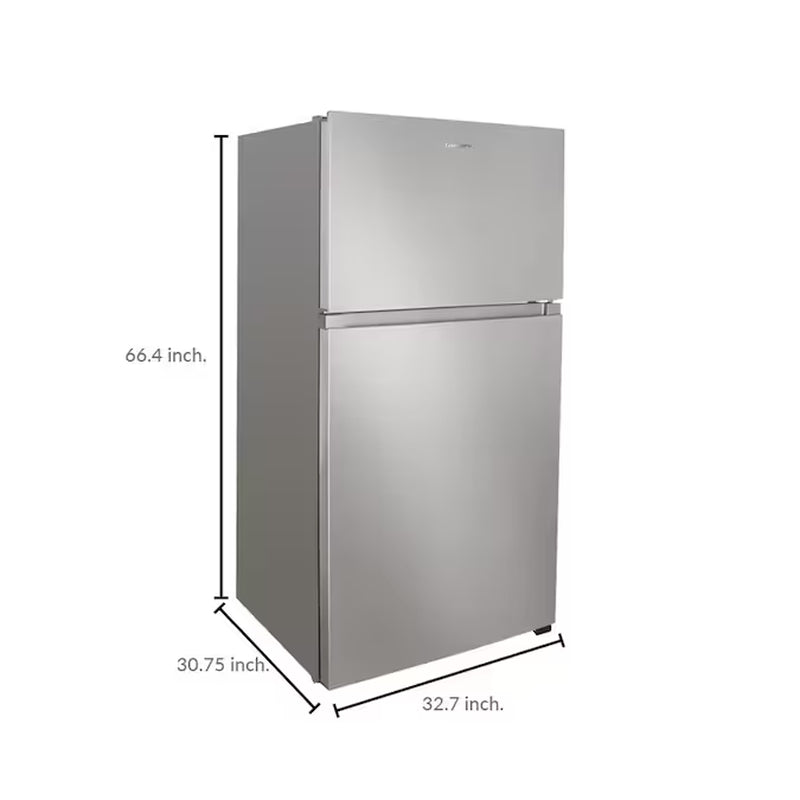 Reversible Door with Built-In Ice Maker 21-Cu Ft Top-Freezer Refrigerator with Ice Maker (Stainless) ENERGY STAR