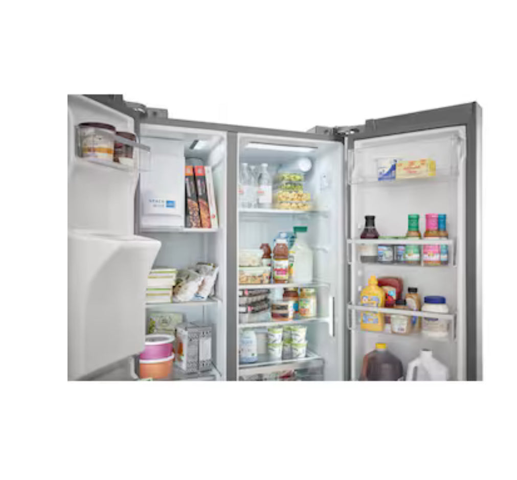 Gallery 22.3-Cu Ft Counter-Depth Side-By-Side Refrigerator with Ice Maker, Water and Ice Dispenser (Fingerprint Resistant Stainless Steel) ENERGY STAR