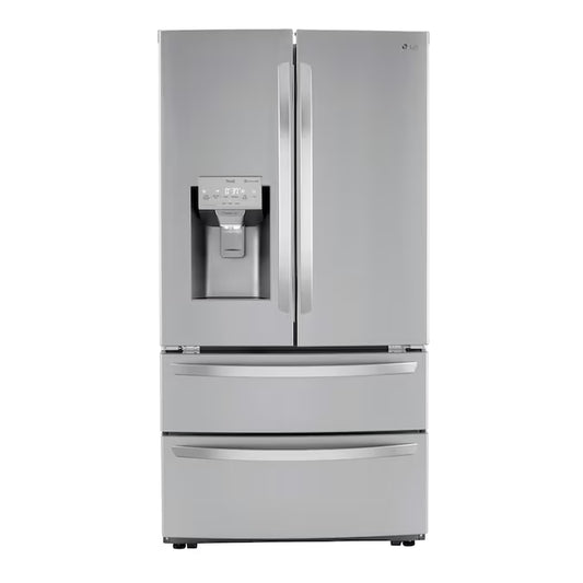 Standard-Depth Craft Ice Smart Wifi Enabled 27.8-Cu. Feet 4 -Door Smart Compatible French Door Refrigerator with Dual Ice Maker with Water and Ice Dispenser ( Printproof Stainless Steel ) ENERGY STAR Certified