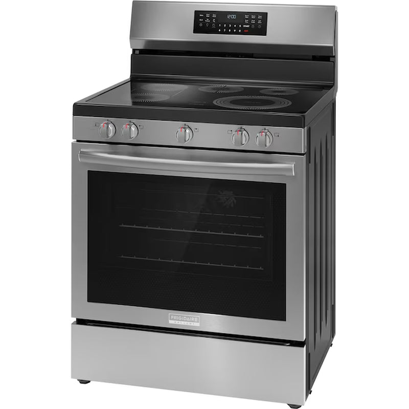 Gallery 30-In Glass Top 5 Burners 5.3-Cu Ft Self & Steam Cleaning Air Fry Convection Oven Freestanding Electric Range (Fingerprint Resistant Stainless Steel)