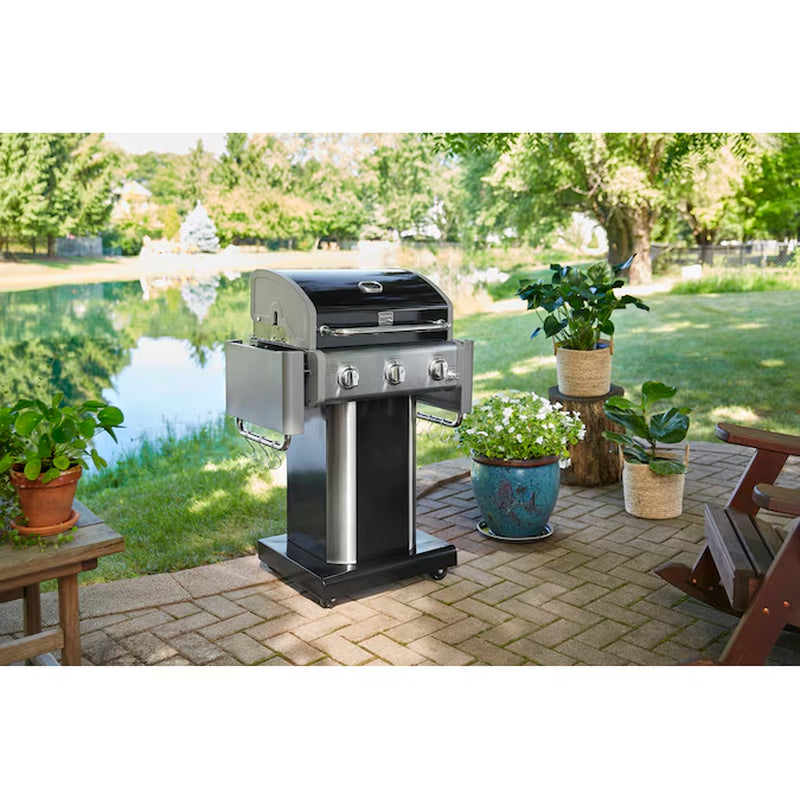 Black 3-Burner Liquid Propane Gas Grill