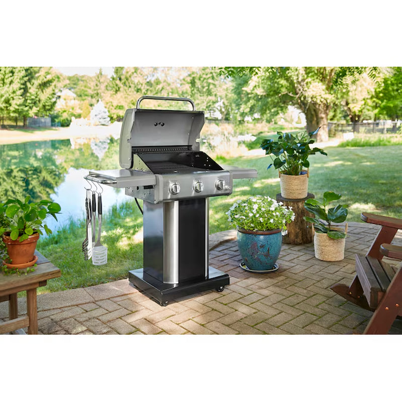 Black 3-Burner Liquid Propane Gas Grill