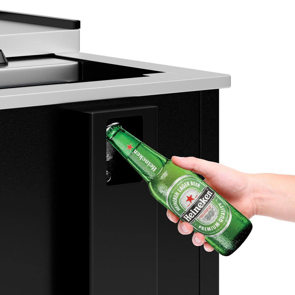 95 In. Commercial Bottle Cooler, 30 Cu. Ft. in Black