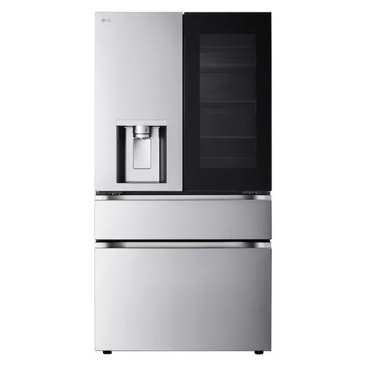 Standard-Depth Instaview Mycolor 28.6-Cu. Feet 4 -Door Smart Compatible French Door Refrigerator with Dual Ice Maker with Water and Ice Dispenser and Door within Door ( Printproof Stainless Steel ) ENERGY STAR Certified