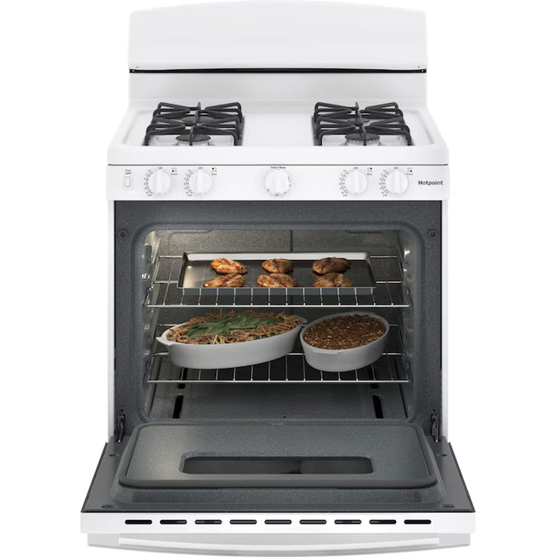 30-In 4 Burners 4.8-Cu Ft Freestanding Natural Gas Range (White)