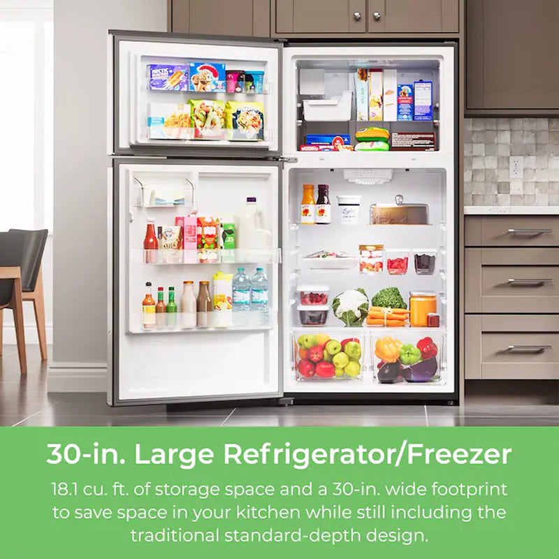 18.1-Cu Ft Top-Freezer Refrigerator with Ice Maker (Black) ENERGY STAR