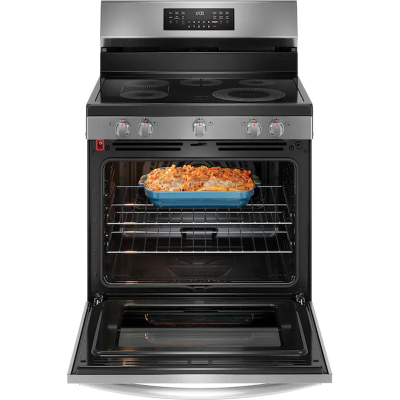 Gallery 30-In Glass Top 5 Burners 5.3-Cu Ft Self & Steam Cleaning Air Fry Convection Oven Freestanding Electric Range (Fingerprint Resistant Stainless Steel)