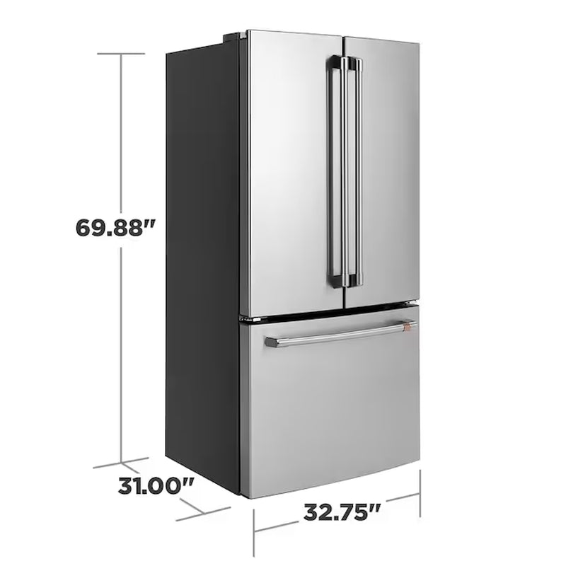 Counter-Depth 18.6-Cu. Feet 3 -Door French Door Refrigerator with Ice Maker with Water Dispenser ( Stainless Steel ) ENERGY STAR Certified