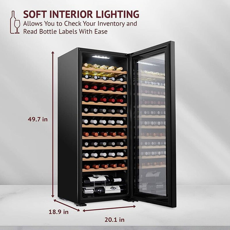 20.1-In W 55-Bottles Black Freestanding Indoor Wine Cooler