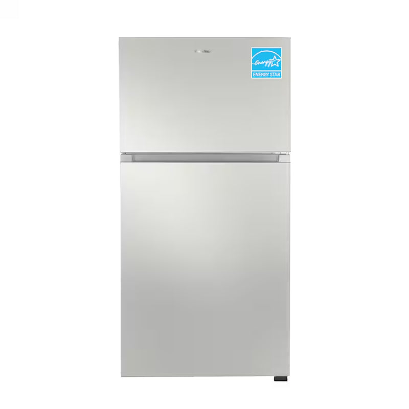 Reversible Door with Built-In Ice Maker 21-Cu Ft Top-Freezer Refrigerator with Ice Maker (Stainless) ENERGY STAR