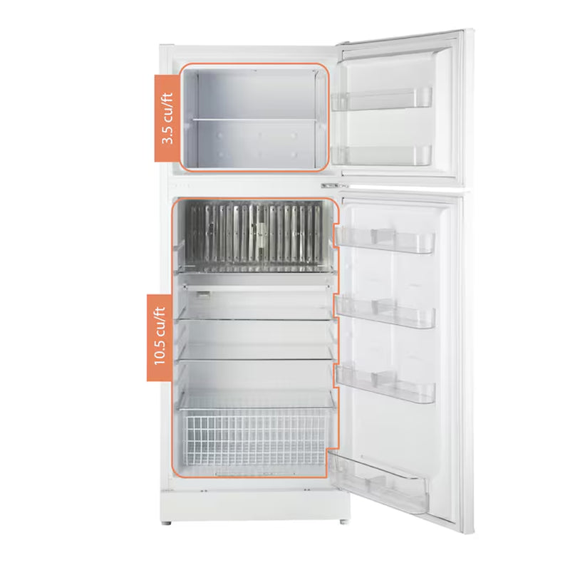 Off-Grid 14-Cu Ft Top-Freezer Refrigerator (White)