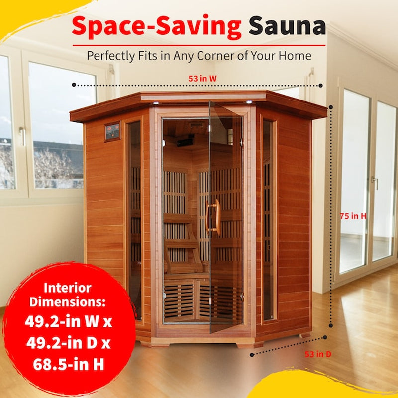 75-Inches H X 53-Inches W X 53-Inches D Western Cedar Infrared Sauna