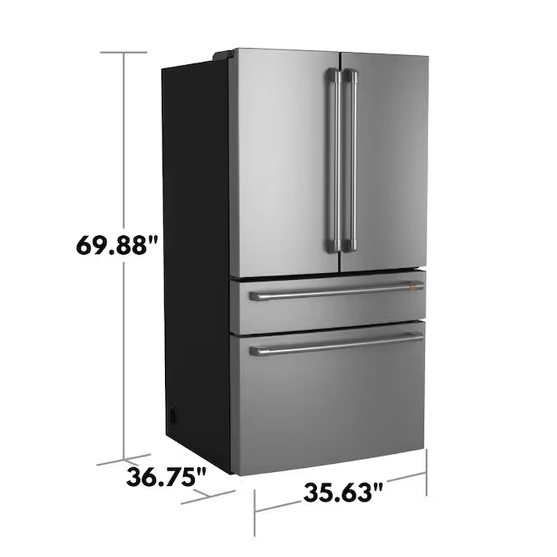 Standard-Depth 28.7-Cu. Feet 4 -Door Smart Compatible French Door Refrigerator with Ice Maker with Water Dispenser ( Stainless Steel ) ENERGY STAR Certified