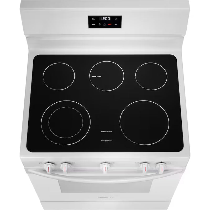 30-In Glass Top 5 Burners 5.3-Cu Ft Freestanding Electric Range (White)