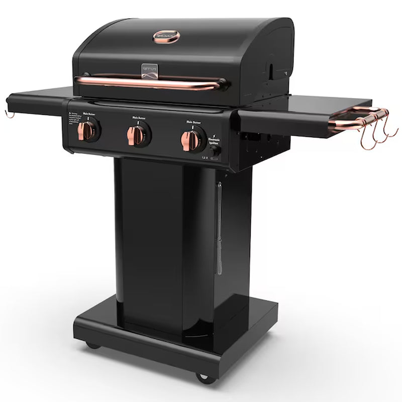 Black 3-Burner Liquid Propane Gas Grill