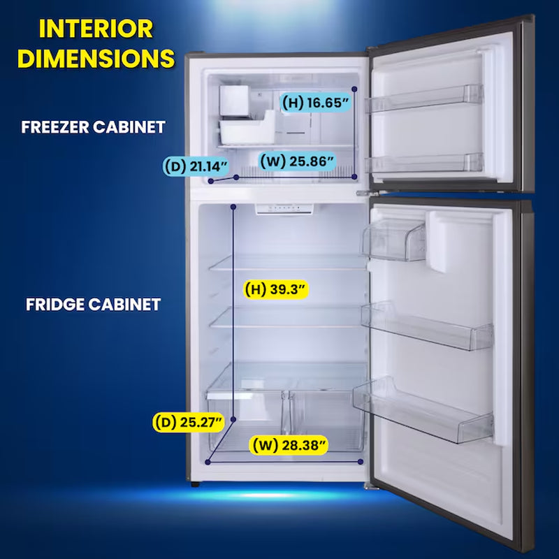 Reversible Door with Built-In Ice Maker 21-Cu Ft Top-Freezer Refrigerator with Ice Maker (Stainless) ENERGY STAR