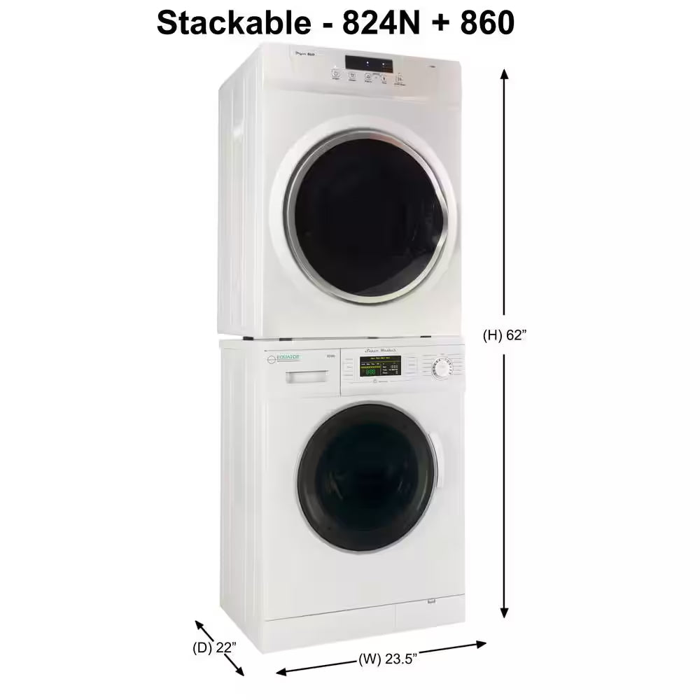 Pro3 Compact 110V Set Washer 1.6 Cu. Ft. +Dryer Vented 3.5Cu.Ft Sensor/Refresh