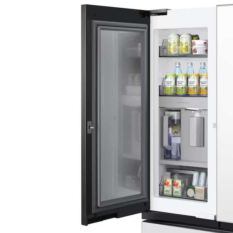 Standard-Depth Bespoke 30.1-Cu. Feet 3 -Door Smart Compatible French Door Refrigerator with Dual Ice Maker with Water Dispenser and Door within Door ( White Glass - All Panels ) ENERGY STAR Certified