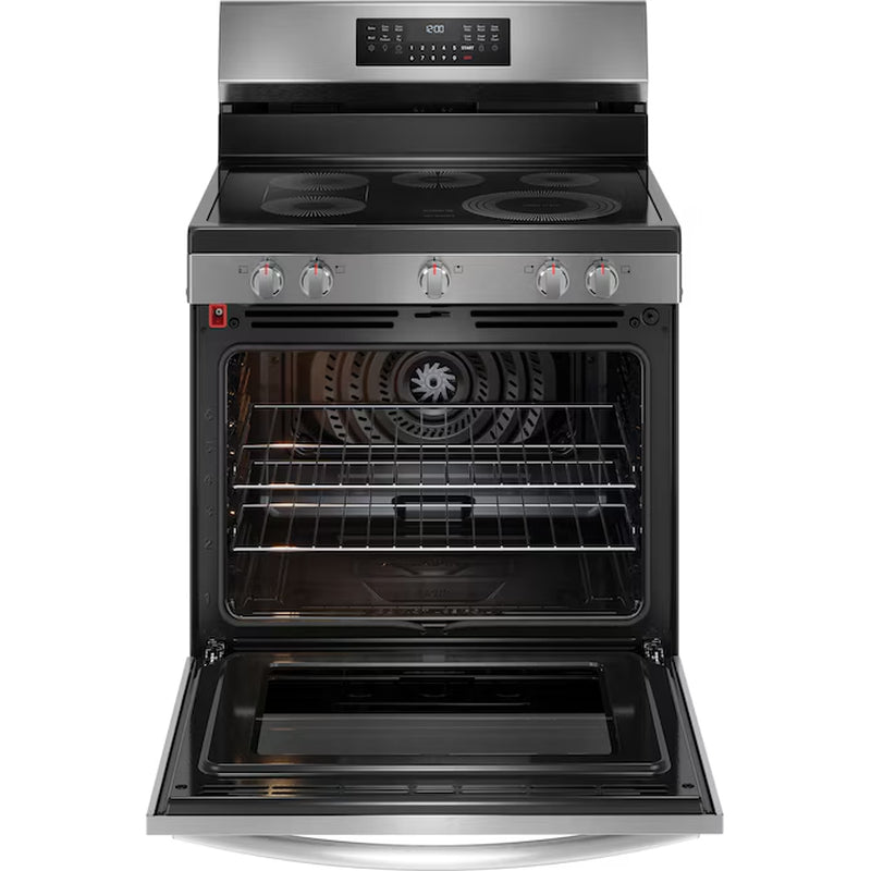 Gallery 30-In Glass Top 5 Burners 5.3-Cu Ft Self & Steam Cleaning Air Fry Convection Oven Freestanding Electric Range (Fingerprint Resistant Stainless Steel)