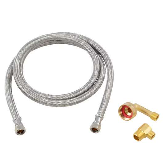 5-Ft 3/8-In Compression Inlet X 3/8-In Compression Outlet Braided Stainless Steel Dishwasher Installation Kit