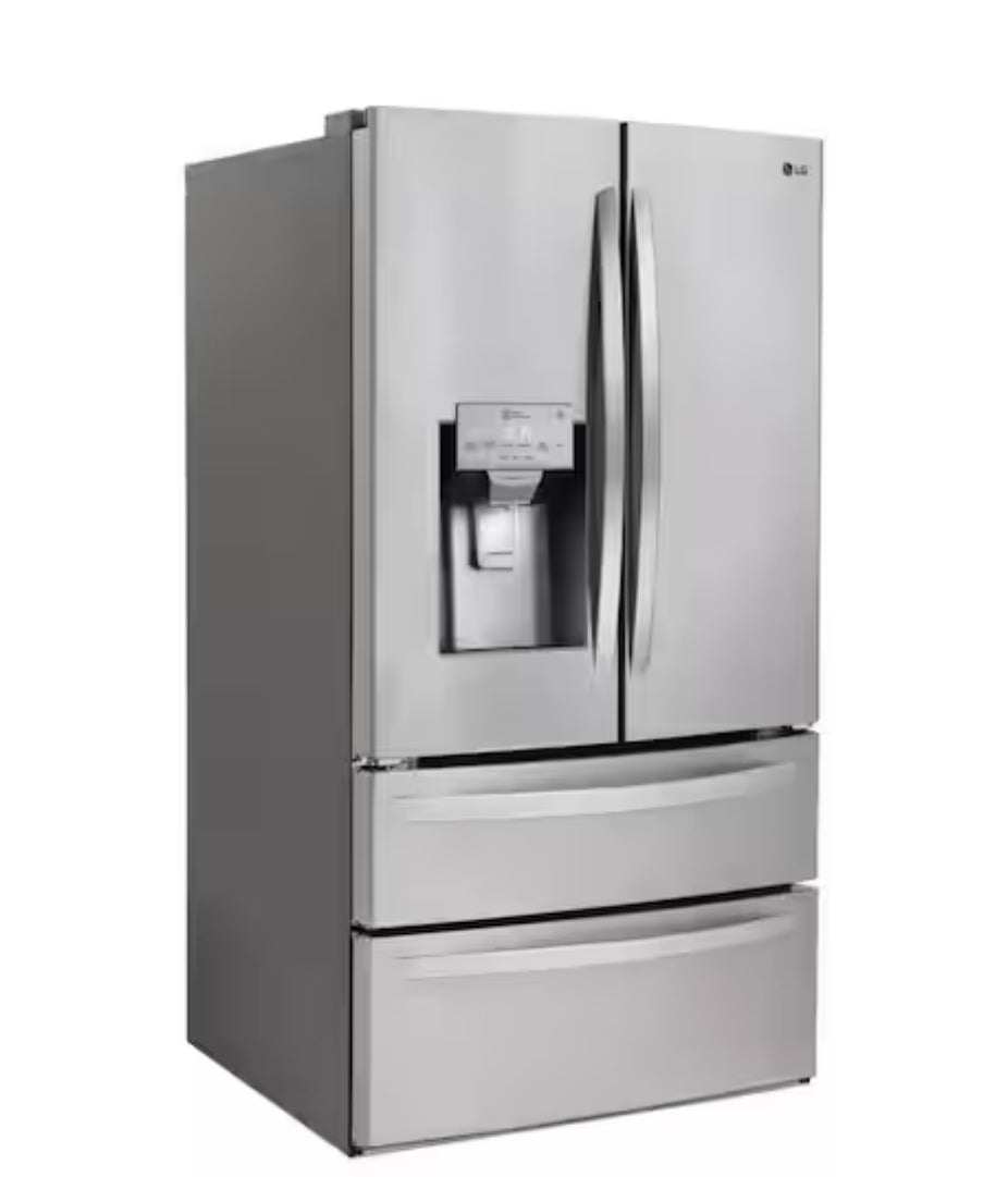 Standard-Depth Bespoke 28.6-Cu. Feet 4 -Door Smart Compatible French Door Refrigerator with Dual Ice Maker with Water Dispenser and Door within Door ( Stainless Steel ) ENERGY STAR Certified