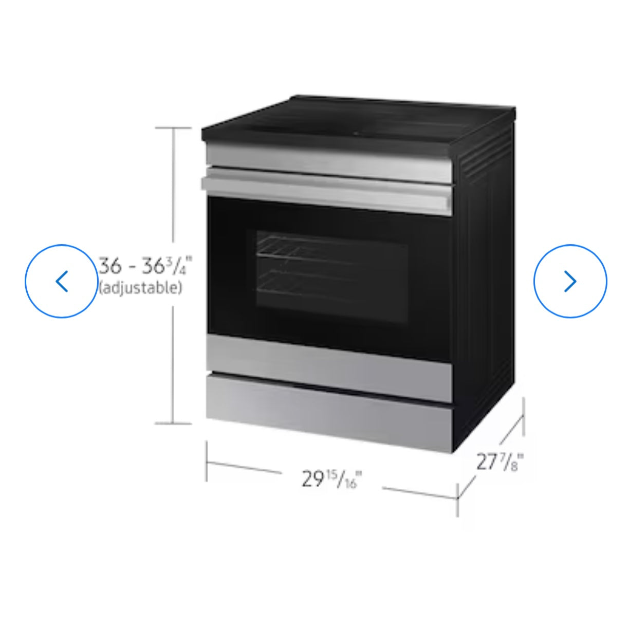 Bespoke 30-In 4 Burners 6.3-Cu Ft Self & Steam Cleaning Slide-In Single Induction Range (Stainless Steel)