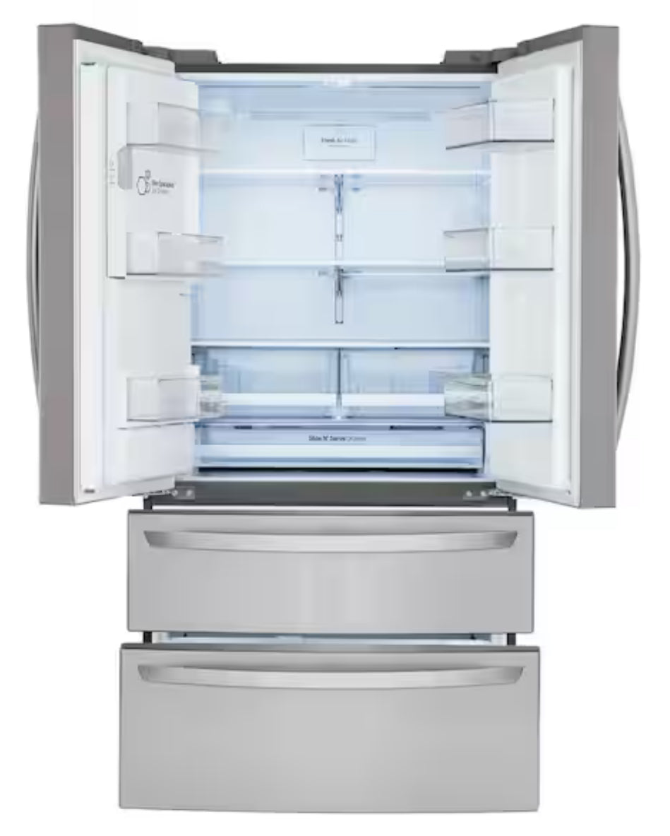 Standard-Depth Bespoke 28.6-Cu. Feet 4 -Door Smart Compatible French Door Refrigerator with Dual Ice Maker with Water Dispenser and Door within Door ( Stainless Steel ) ENERGY STAR Certified