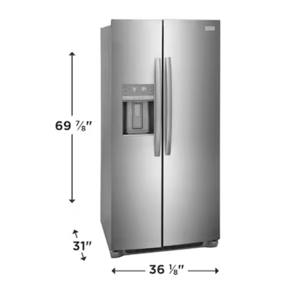 Gallery 22.3-Cu Ft Counter-Depth Side-By-Side Refrigerator with Ice Maker, Water and Ice Dispenser (Fingerprint Resistant Stainless Steel) ENERGY STAR