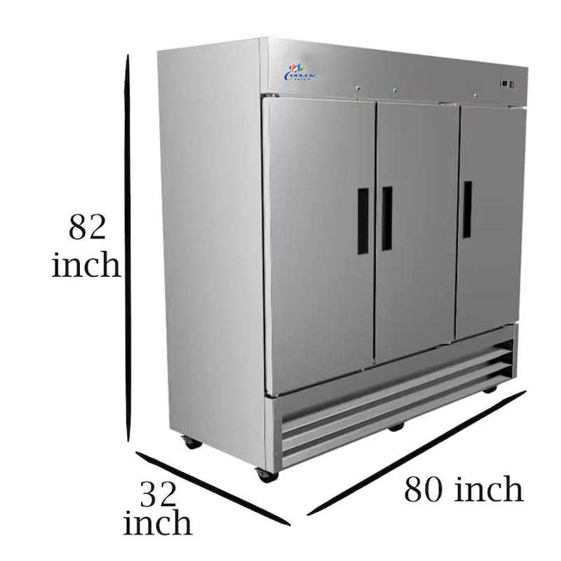 72-Cu. Feet Upright Frost-Free Commercial Freezer in Stainless Steel