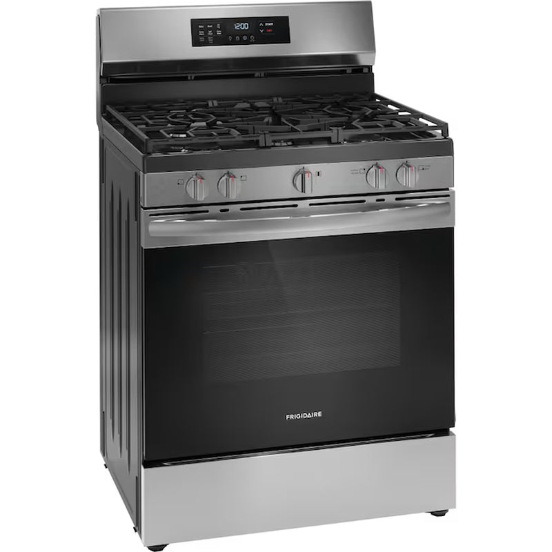 30-In 5 Burners 5.1-Cu Ft Self-Cleaning Air Fry Convection Oven Freestanding Natural Gas Range (Stainless Steel)