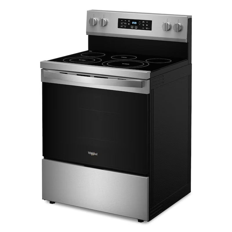 Air Cooking Technology 30-In Glass Top 5 Burners 5.3-Cu Ft Self-Cleaning Air Fry Convection Oven Freestanding Electric Range (Fingerprint Resistant Stainless Steel)