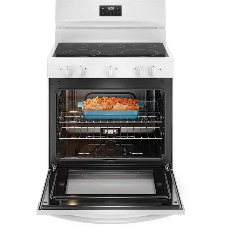 30-In Glass Top 5 Burners 5.3-Cu Ft Freestanding Electric Range (White)