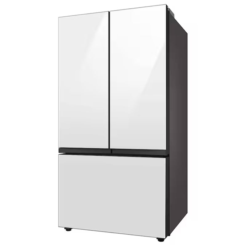 Standard-Depth Bespoke 30.1-Cu. Feet 3 -Door Smart Compatible French Door Refrigerator with Dual Ice Maker with Water Dispenser and Door within Door ( White Glass - All Panels ) ENERGY STAR Certified