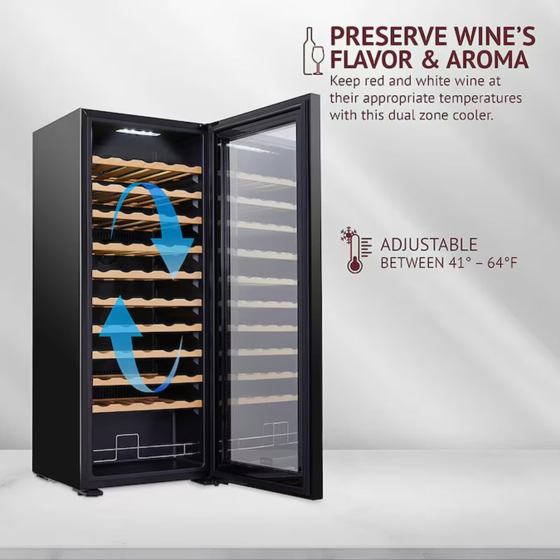 20.1-In W 55-Bottles Black Freestanding Indoor Wine Cooler