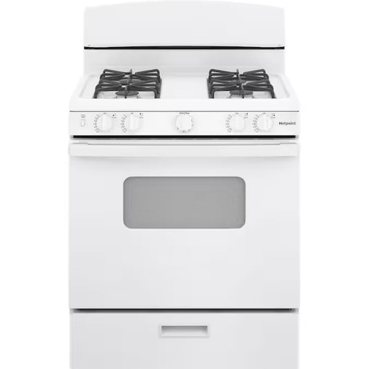 30-In 4 Burners 4.8-Cu Ft Freestanding Natural Gas Range (White)