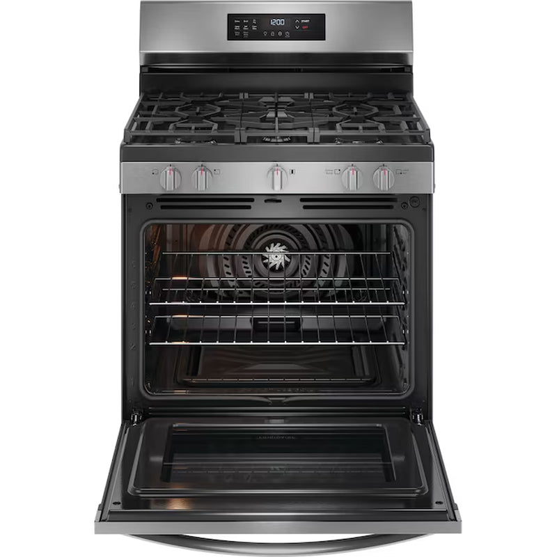 30-In 5 Burners 5.1-Cu Ft Self-Cleaning Air Fry Convection Oven Freestanding Natural Gas Range (Stainless Steel)