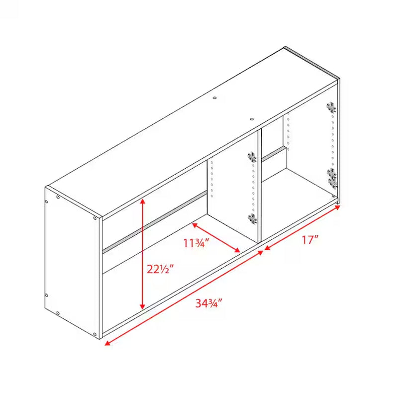 Elite 54-Inches W X 24-Inches H Wood Composite White Wall-Mount Utility Storage Cabinet